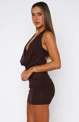 Better Than Revenge Mini Dress Chocolate