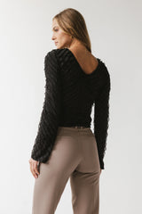 Brianna Ruffle Top in Black