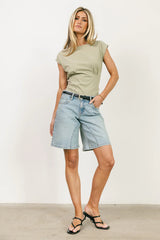 Tam Pleated Top in Sage