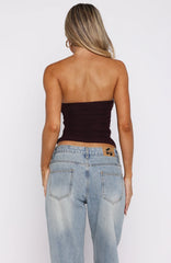 Taking What's Mine Strapless Top Plum