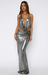 You're So Heartless Maxi Skirt Gunmetal