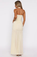 Unbothered Always Halter Maxi Dress Butter