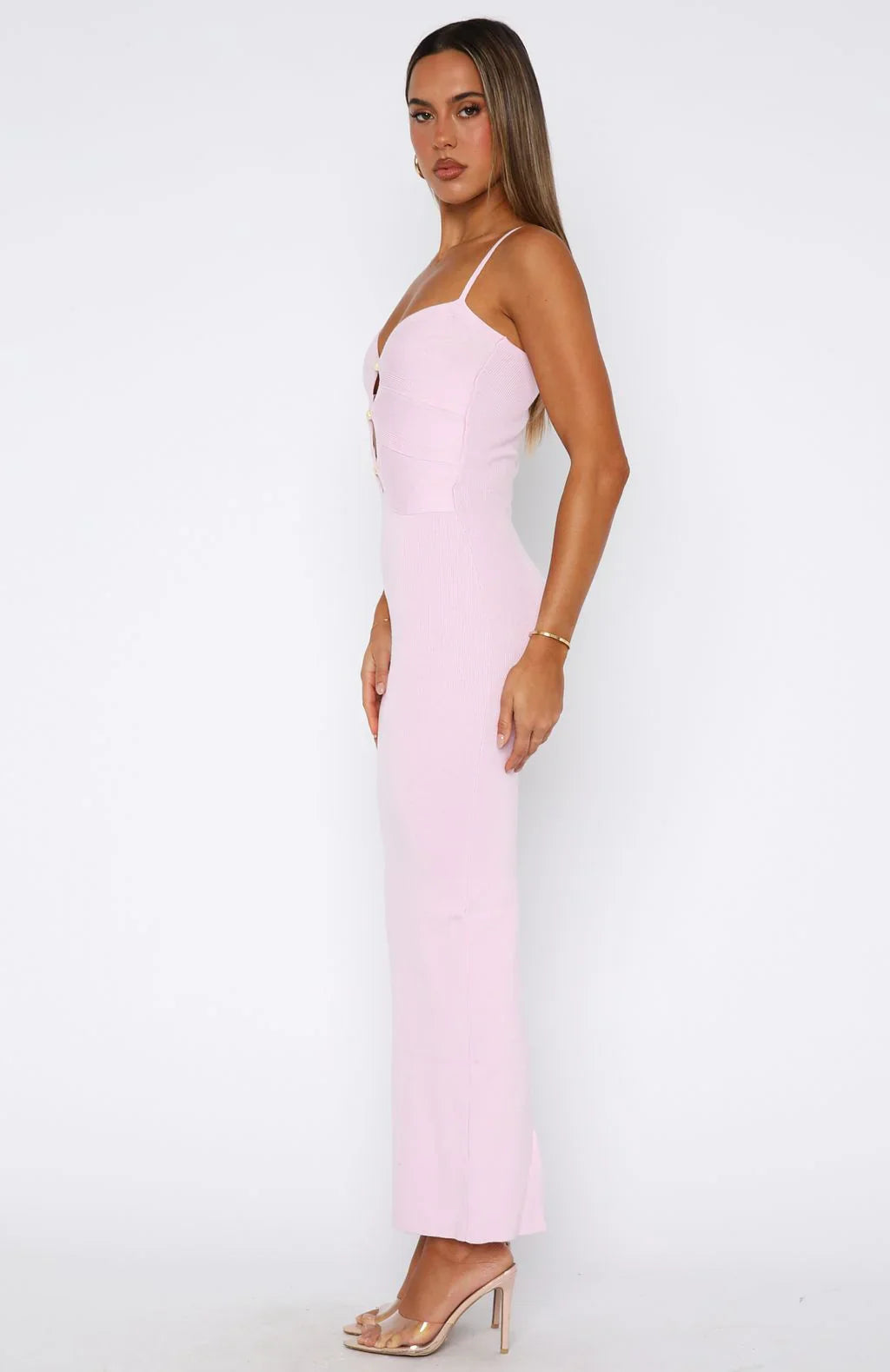 Break It Off Maxi Dress Baby Pink