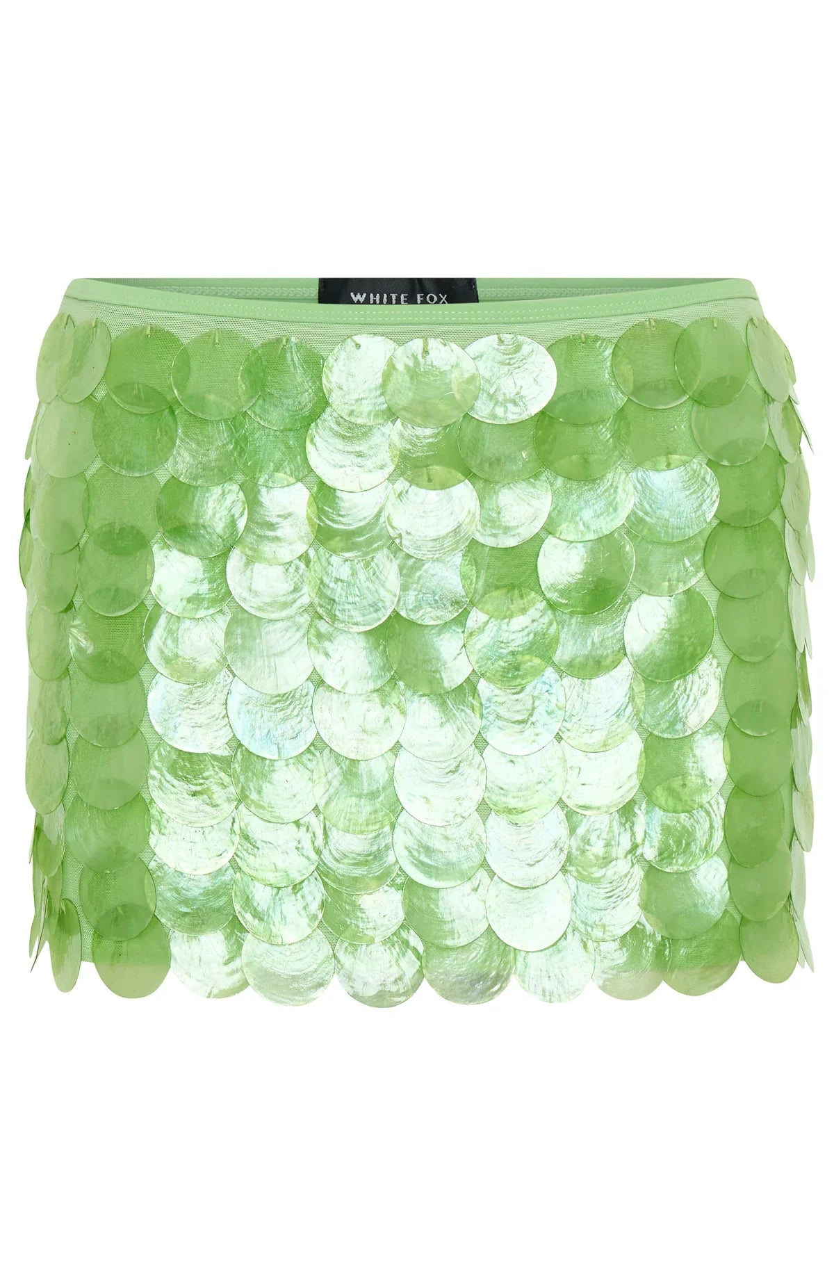 Forgiven Aura Shell Mini Skirt Lime