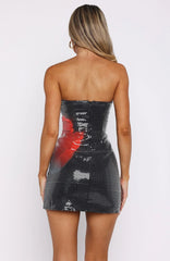 Make Up My Mind Sequin Mini Dress Midnight Scarlet