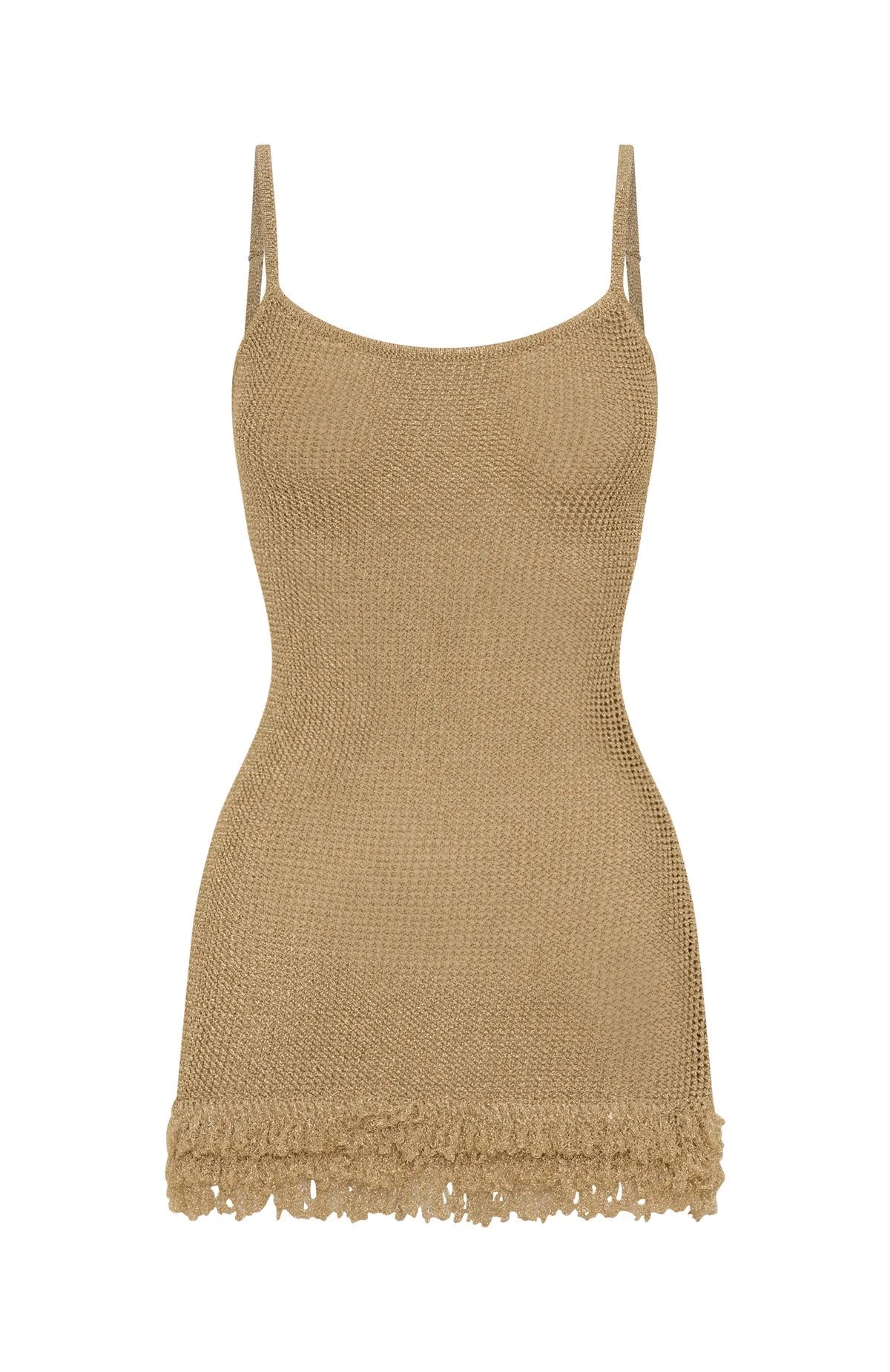 Keeping Me Awake Knit Mini Dress Gold