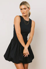 Nila Bubble Mini Dress in Navy