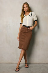 Allison Contrast Button Up