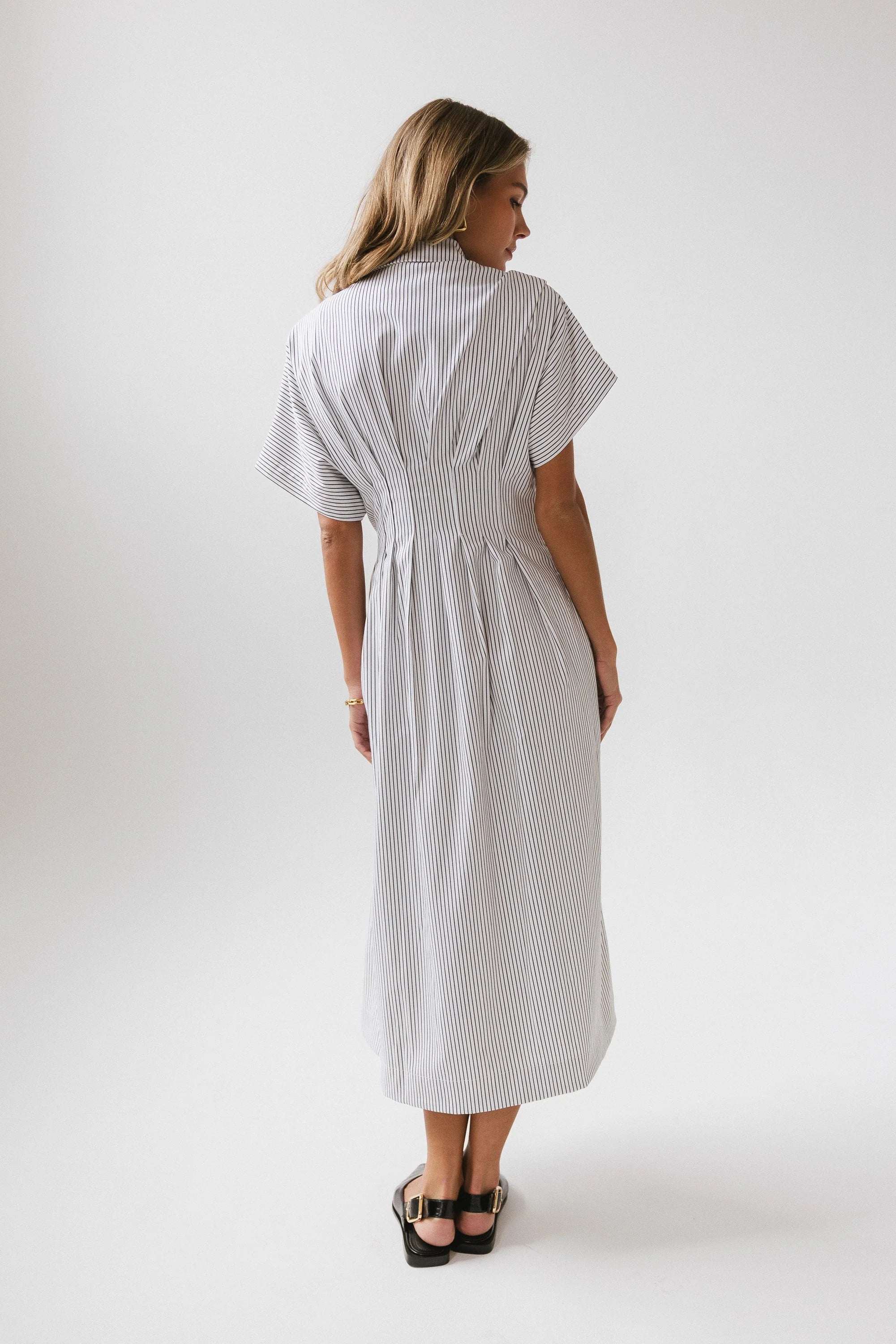 Collins Striped Maxi Dress in White