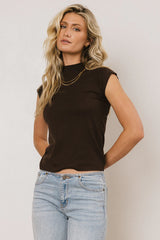 Sunny Mock Neck Top in Brown