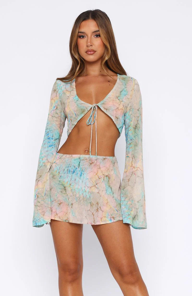 Aura Wave Mini Skirt Seaside Mottle