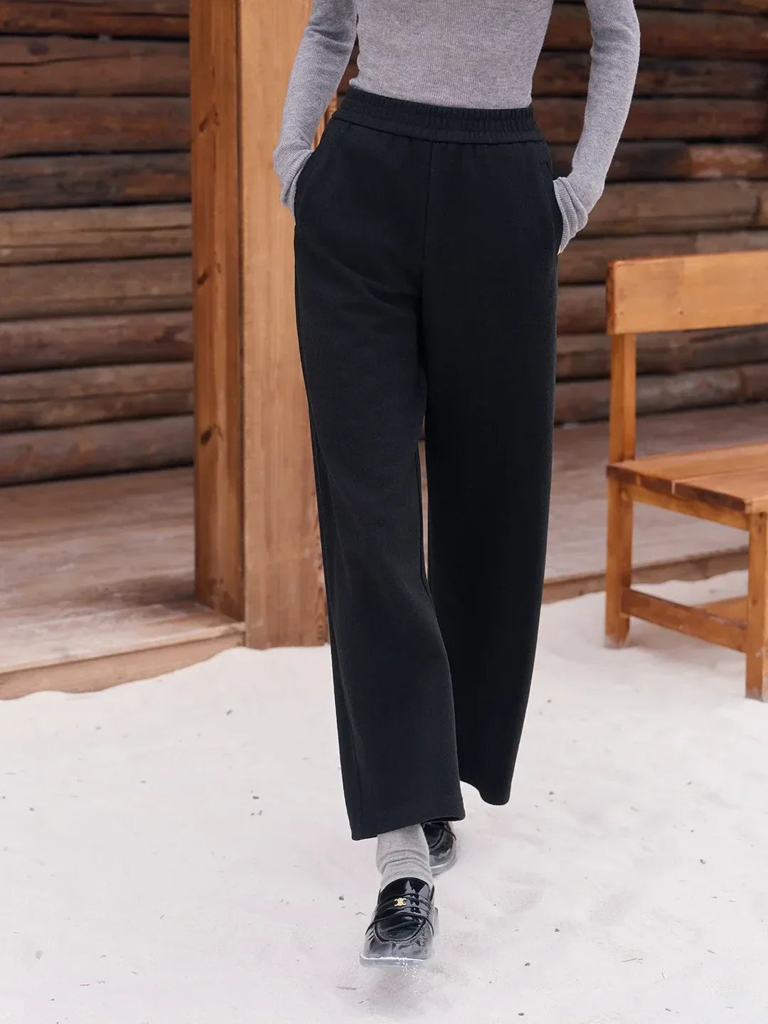 Jessie Silhouette Straight Wool Trousers